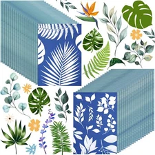 60 Sheets Cyanotype Paper Sun Print Paper Kit High Sensitive Sun Paper White ...