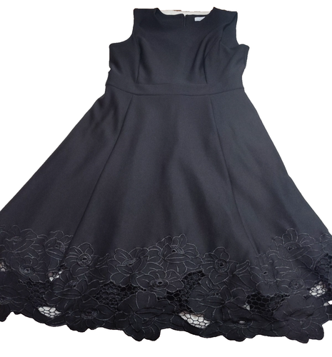Calvin Klein Women's Black/ Lace Bottom Sleeveless Dress Size 12 Fit & Flare - Picture 8 of 16