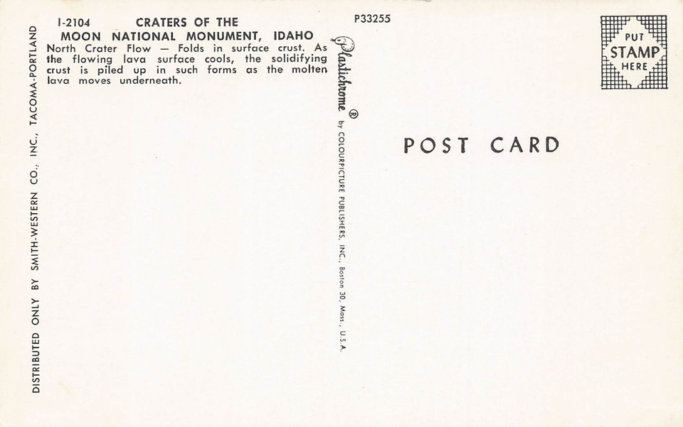 Vtg Postcard 1960s Arco Carey ID Idaho Craters of the Moon Lava North