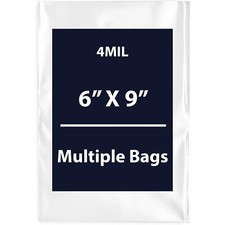 4Mil 6" X 9" | LDPE Clear Flat Poly Bags, Flexible & Durable | Multiple Bags