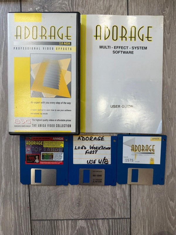 Amiga VHS tutorial videos - Adorage and Clarissa. Disks and Manuals
