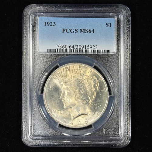 1923 $1 MS64 PCGS Toned Peace Silver Dollar *923
