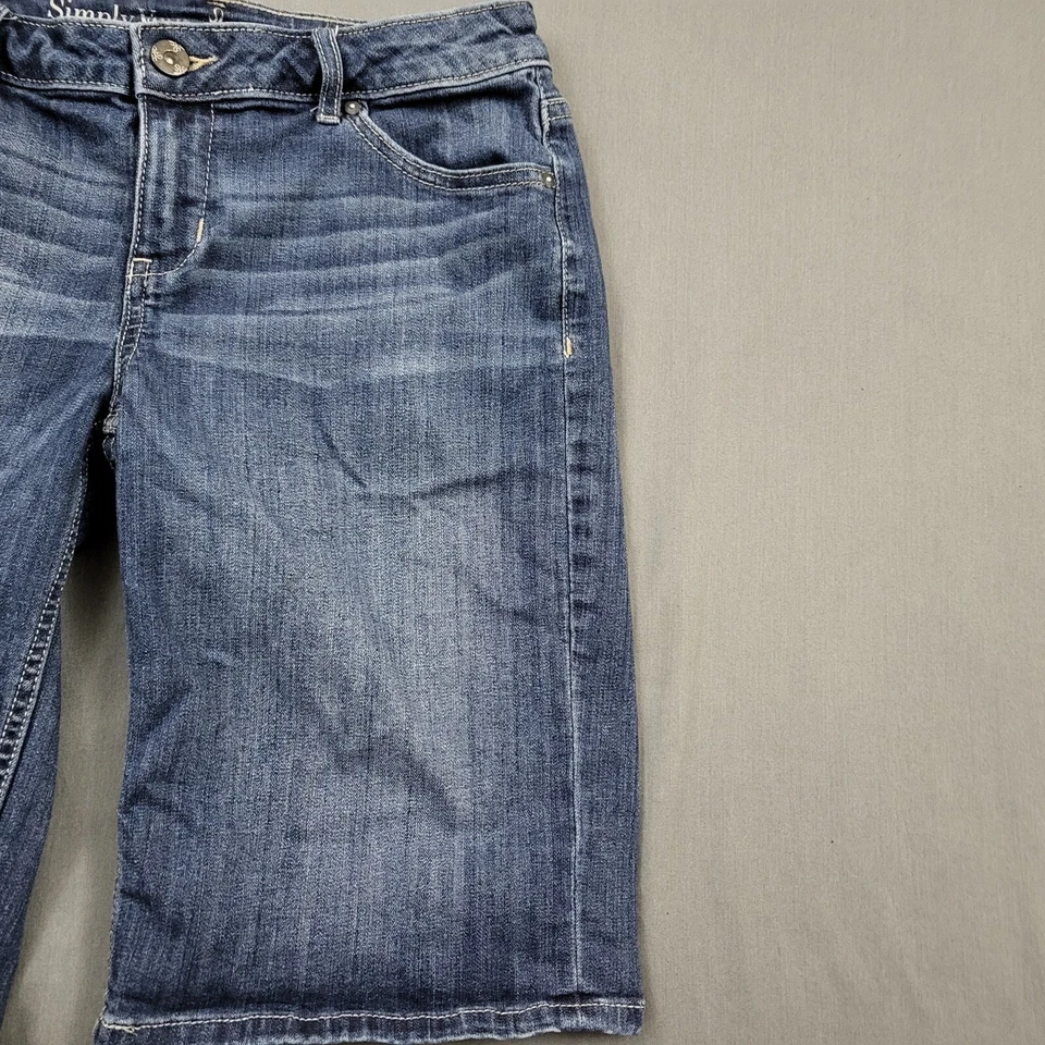 Simply Vera Wang Shorts Womens 2 Low Rise Roll Cuff Bermuda 11" Inseam Denim - Image 3 of 4