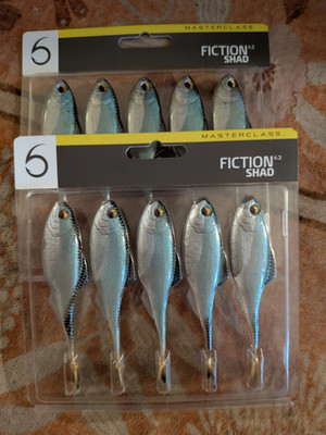 6th Sense Fiction 4.3 Shad Swimbait Green Shiner Silver 5 Pack FS43-GSR