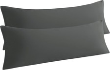 Body Microfiber Pillowcases Set of 2 Dark Grey Soft Brushed Microfiber