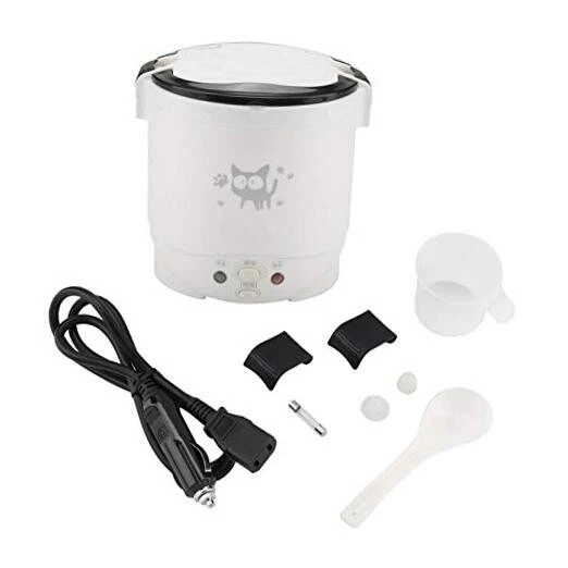 Mini Rice Cooker, 1L 12v Portable Rice Maker Electric Lunch Box for Car Food