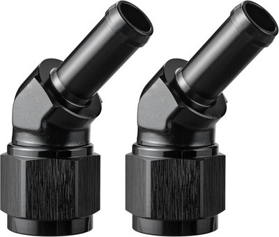 45 Degree -10 AN Female Swivel to 1/2'' Barb Fitting Adapter Aluminum Black