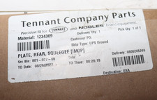 Tennant OEM Part # 1234369 Plate, Rear, Squeegee [Imop]