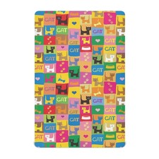 Colorful Cat Print Crib Pet Kitten Paild Mattress Cover for Boys Girls 52" x ...