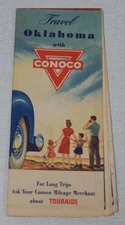 1940's Conoco oil company gas station map Oklahoma