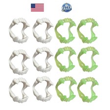 12 Pcs Vampire Fangs, Plastic White and Glow in the Dark Vampire Teeth for Dress