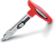 Powerbuilt 1/4 inch Drive Ratcheting T-Handle Torque Wrench, 1/4" Drive, Red 