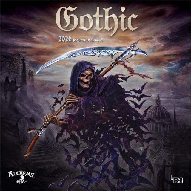 Gothic Alchemy Official 2026 12 X 24 Inch Hanging Monthly Square Wall  CALENDAR