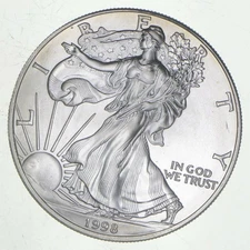 1998 Unc American Silver Eagle 1 Troy Oz .999 Fine Silver