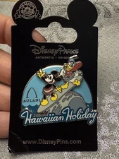 2013 Disney Aulani Hawaiian Holiday Mickey and Donald Surfing Pin Rare NEW HTF