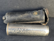 Antique Vintage Schrader Universal Tire Pressure Gauge With Original Case