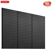 Metal Pegboard Panels, 24" x 12" Pegboard, 3 Panels, Heavy Duty Steel Peg Boa...