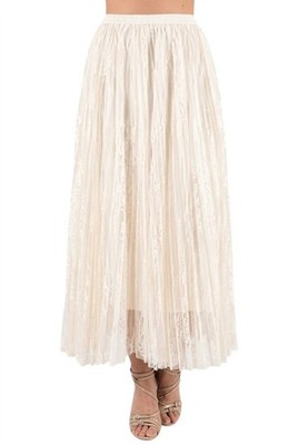Origami Samantha Tulle Maxi Skirt White