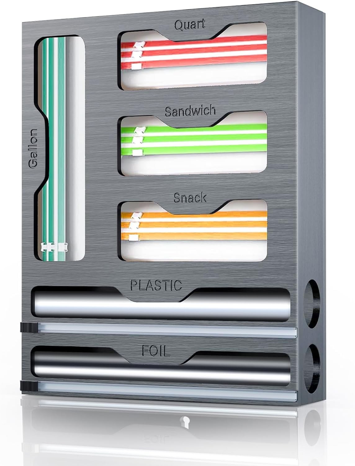 Органайзер для сумок KOCWELL и диспенсер для пластиковой упаковки с резаком, Бамбуковая фольга 6 в 1