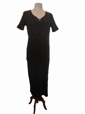 black strapless sheen corset mini dress Black Ribbed Knit Off Shoulder Side Slit Maternity Sweater Dress – PinkBlush main image 0