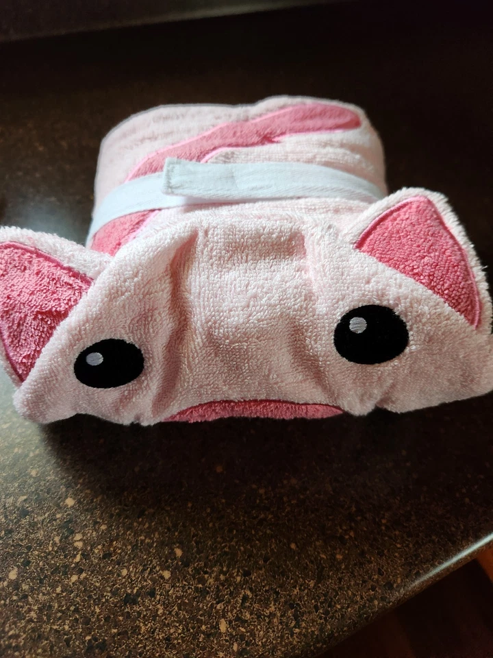 Toalla de playa/baño con capucha Jumping Beans rosa gato 25 X 50 pulgadas - NUEVA con etiquetas Foto 2 de 4