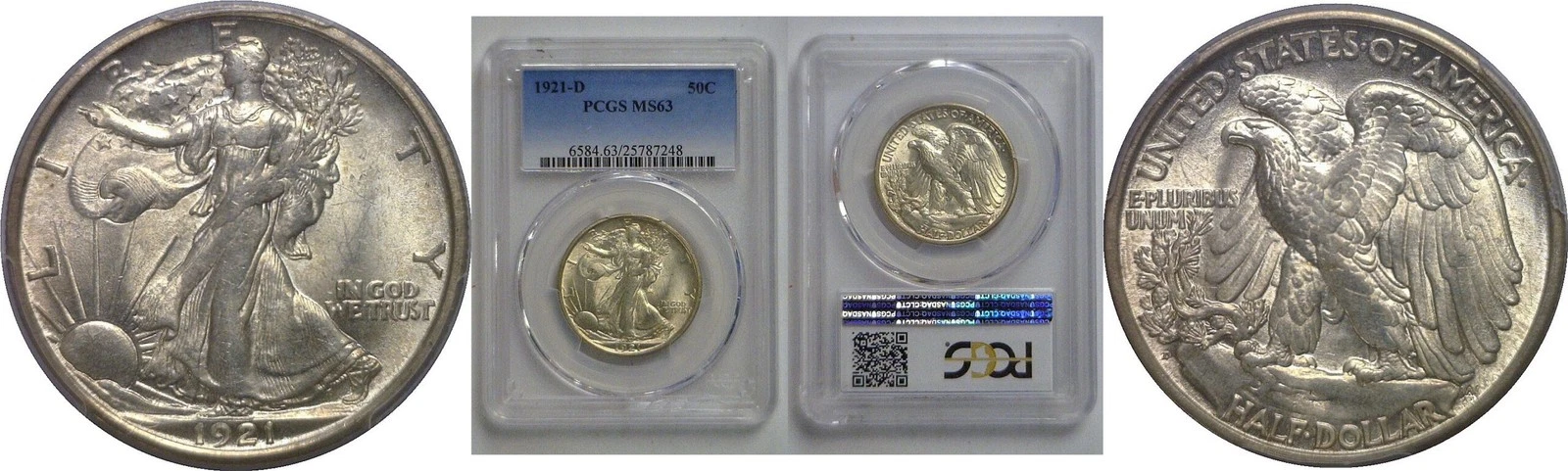 1921-D Walking Liberty Half Dollar   PCGS MS-63
