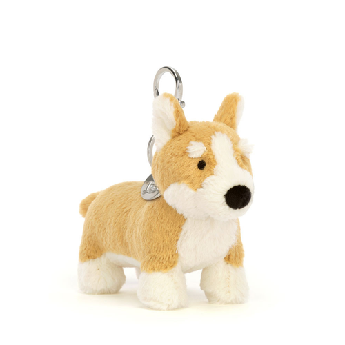 Jellycat Betty Corgi Bag Charm Caramel Fur 4.7 Inch Stylish Keychain Accessory - Picture 2 of 4