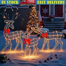 Large LED Lighted Reindeer Family Set Outdoor Christmas Decor Holiday Display US