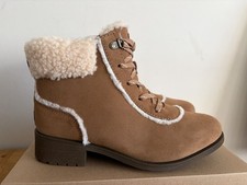 Brand New UGG Bodie Fur Laced Boot Chestnut Size UK 8 with Box