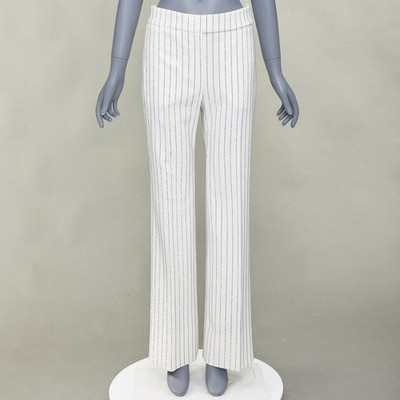 ALEXANDRE VAUTHIER COUTURE SS2020 Runway crystal pinstripe straight pants FR36 S