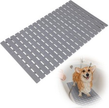 Grey S, 26.8 x 15.7 in, Non-Slip Shower Pad, Dog Bath Mat for Tub