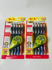 BIC Atlantis 5 Pack Ball Pen Retractable Medium PLUS BIC WHITE OUT Brand New