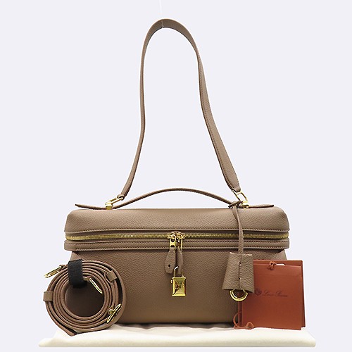 Loro Piana Brown Leather Gold Hardware Extra Softy Bag L29 Tote Bag