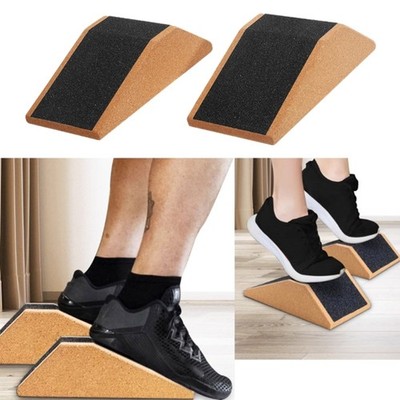 1Pair Slant Board Calf Stretcher Cork Squat Wedges Block for Heel Elevated Squat