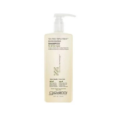 Tea Tree Triple Treat Invigorating Shampoo 24 Fl Oz By Giovanni Cosmetics