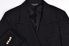 Vintage Brooks Brothers Women's Black Double Breasted Gold Button Blazer 8 R