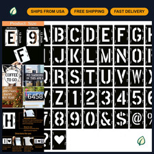 12 Inch Reusable Letter Number Stencils - Craft Templates for Painting on Wood