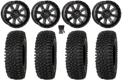 System 3 ST-4 14'' Wheels Black 28'' Roctane ST Tires Kawasaki Teryx Mule