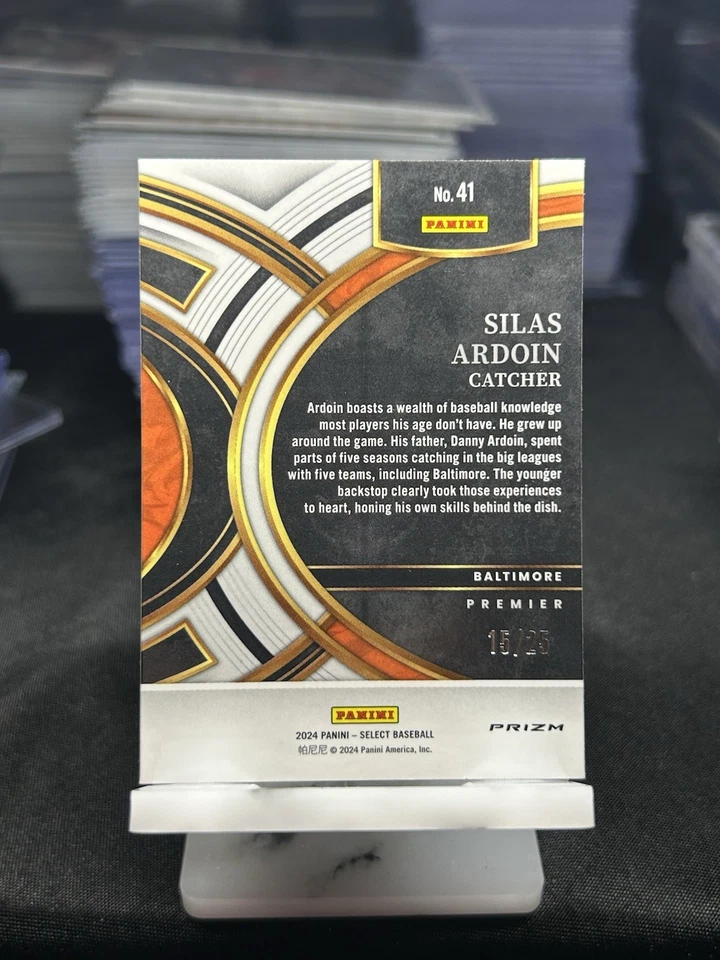 2024 Select Premier Level Tie-Dye Prizm /25 - Silas Ardoin Baltimore Orioles #41 - Image 3 of 4