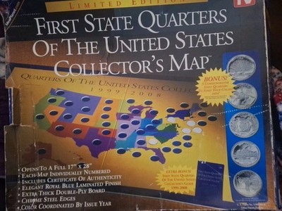 First State Quarters of the U.S. Collector s Map 1999-2008 Completed Set