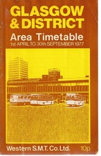 WESTERN SCOTTISH BUS TIMETABLE BOOK GLASGOW APR 1977 WITH ROUTE MAP