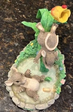 Charming Tails Fitz & Floyd The Waterslide Mice at Play 87/384 Spring Figure