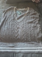 Wild Fable Gray Cable Knit V-Neck Sweater Vest Oversized Womens XXL Preppy Fall