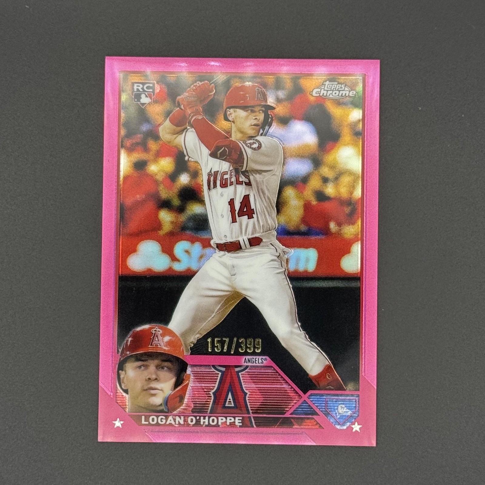 2023 Topps Chrome #188 Logan O'Hoppe Magenta Refractors #/399