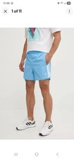 NWT adidas Men  s Sprinter Shorts Semi Blue Burst Nylon 3-Stripes IM9434 Small