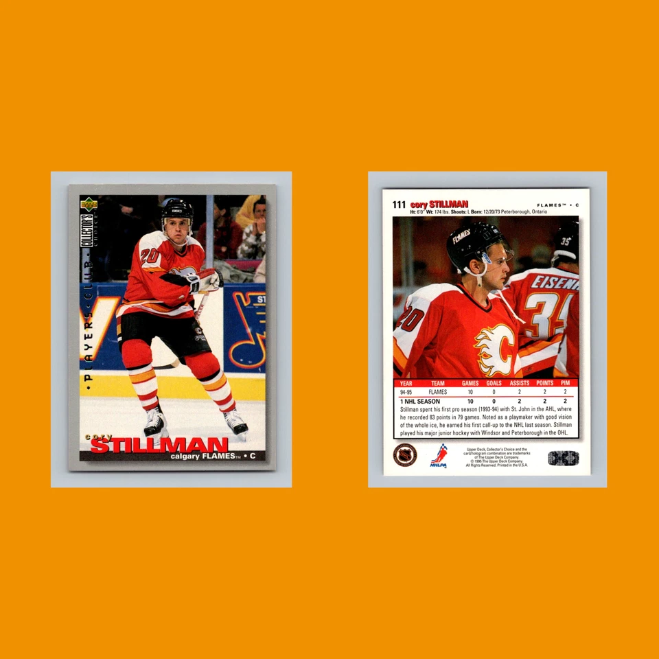 Cory Stillman #111 1995-96 Collectors Choice Players Club Calgary Flames Hockey - Image 3 of 3