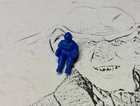 VINTAGE Blue Pilot Driver Tomy Zoids Authentic Miniature Figure Original Part