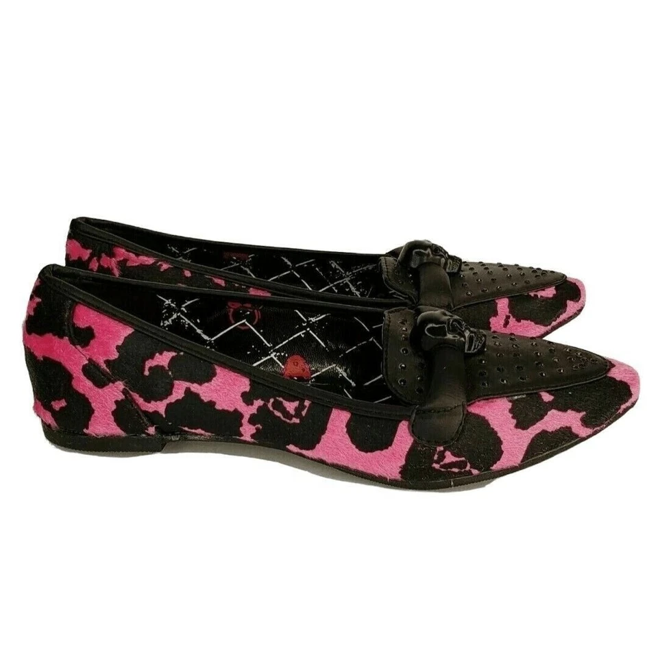 Abbey Dawn by Avril Lavigne Skull Shoes 6 Flats Pink Black Halloween Gothic  - Image 4 of 4