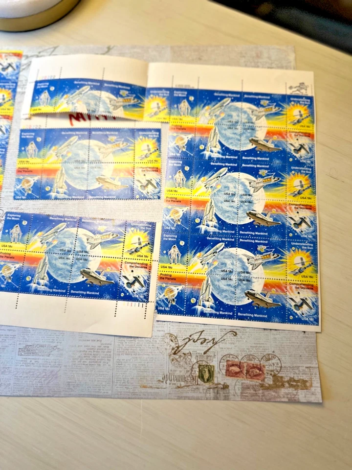 Vintage 1981 space exploration postage stamps, Scott #1912-19 - Image 3 of 4