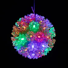 5 in Outdoor Lighted Ball Hanging Decor - Multi - 50 Bulbs by Sunnydaze
